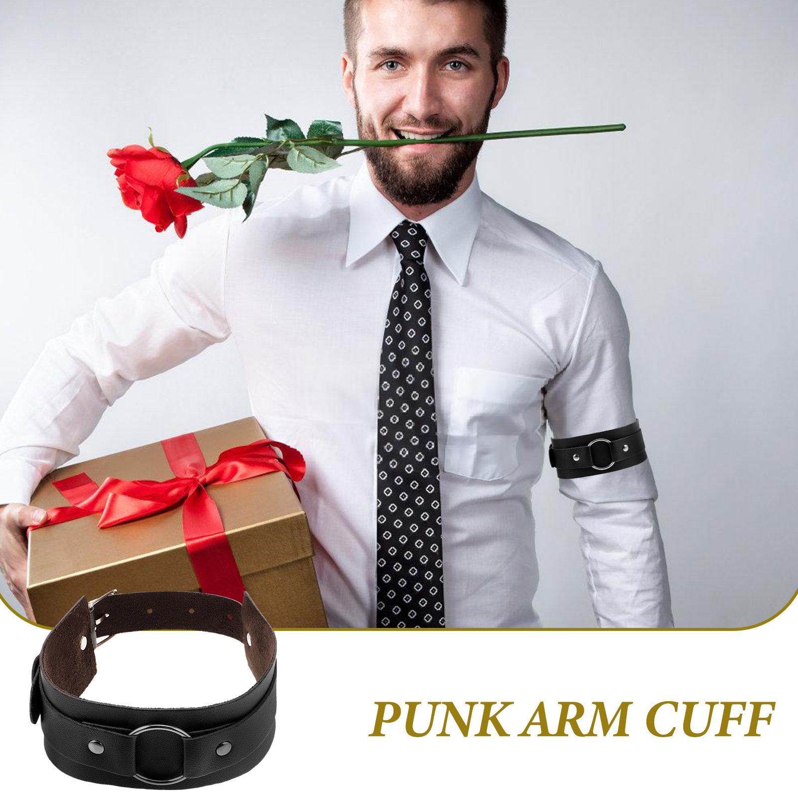 Men Accessories Ring And Bracelet - Verstelbare armband voor mannen, punk mouwband,