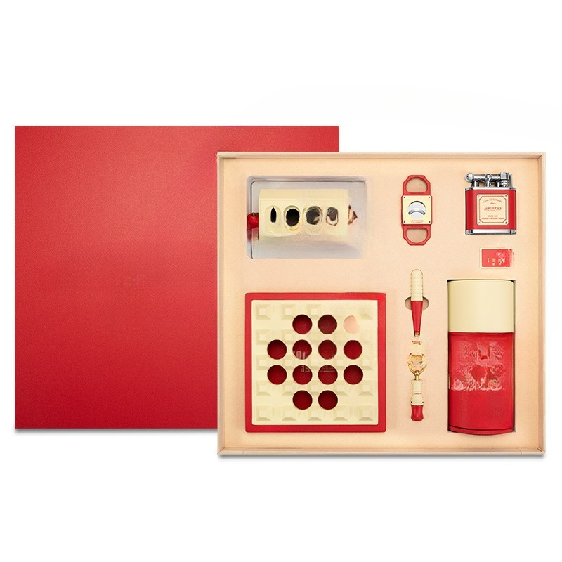 Cigar Cutter Set - Sigarenknipper, aansteker, asbak, sigarenboor, sigarenhouder, zesdelige