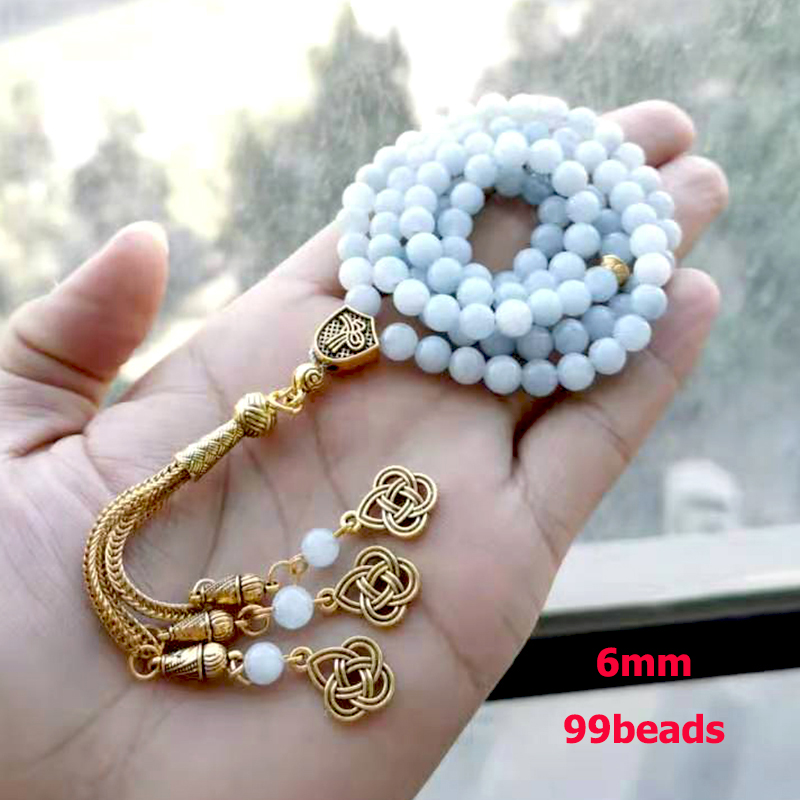Men Accessories Hk - Tasbih Natural Aquamarines Steen Moslim Armband