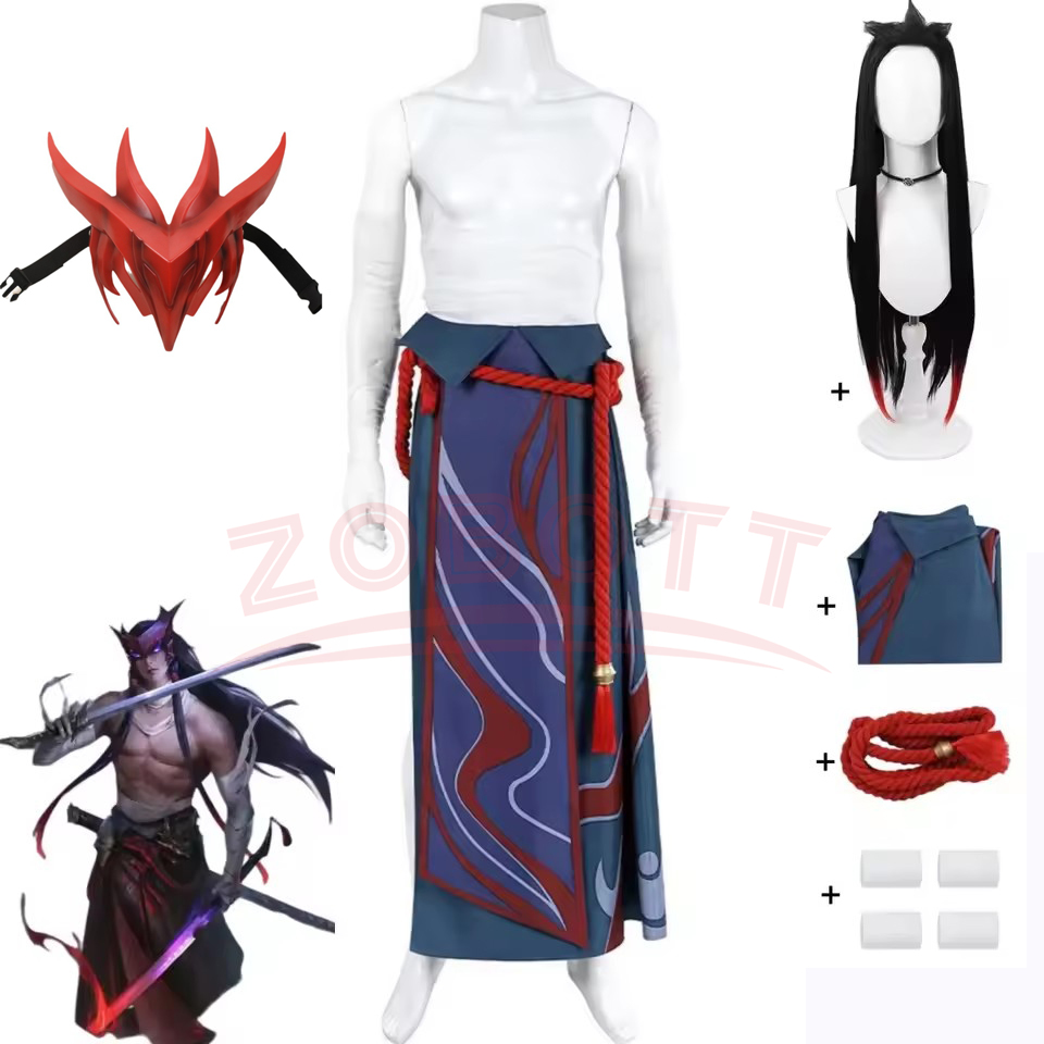 Men Accessories Pack - Game LOL Unforgotten Yone Cosplay Kostuum