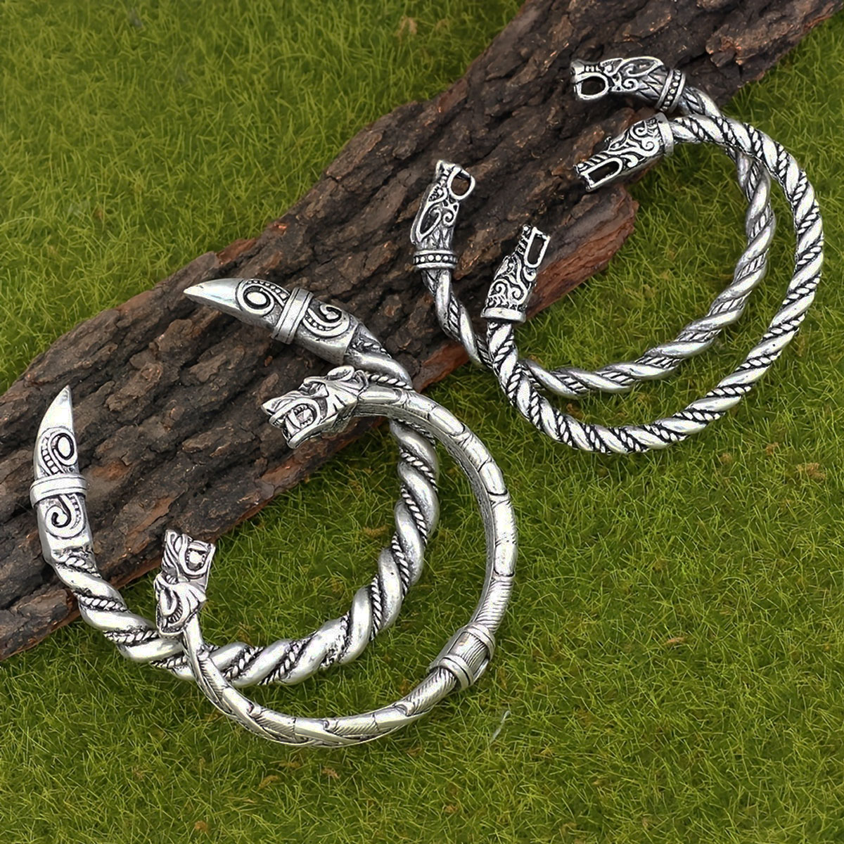 Men Accessories Ring And Bracelet - 4-delige Nordic Viking Retro Noorse Wolf