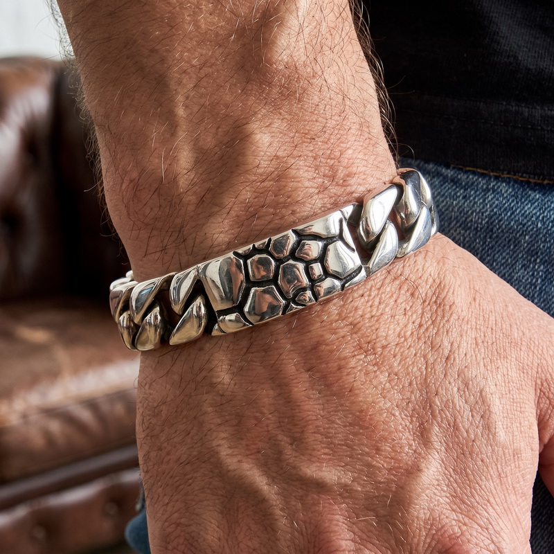 Men Accessories Ring And Bracelet - KALEN Vintage RVS Curb Chain Armband