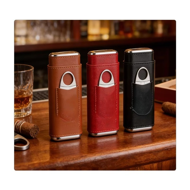 Cigar Cutter Set - Cigarenvochtregelaar, sigarenkist met cutter, reisvochtregelaar en