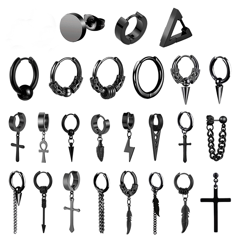 1 paar punk roestvrijstalen oo - Men Accessories Pack recensie en prijs