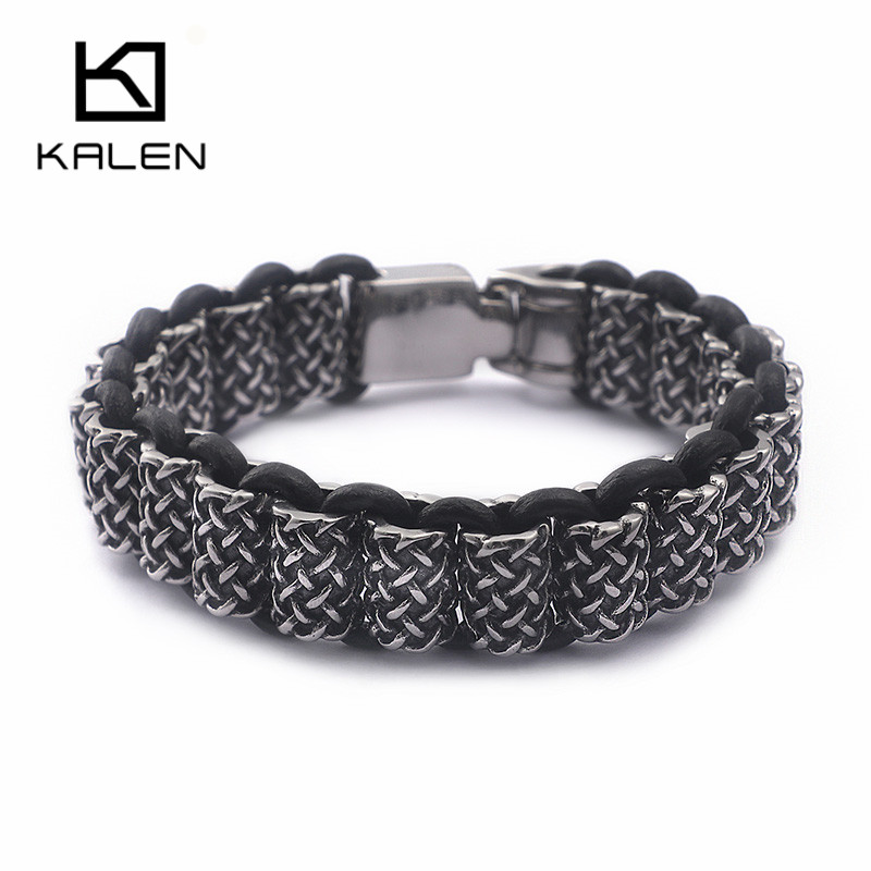 Kalen Vintage Zwart Lederen Li - Men Accessories Ring And Bracelet recensie en prijs
