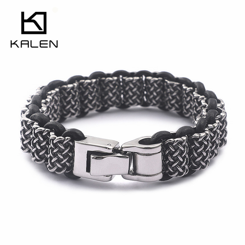 Kalen Vintage Zwart Lederen Li - Men Accessories Ring And Bracelet recensie en prijs