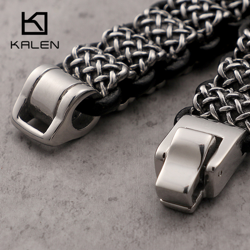 Kalen Vintage Zwart Lederen Li - Men Accessories Ring And Bracelet recensie en prijs