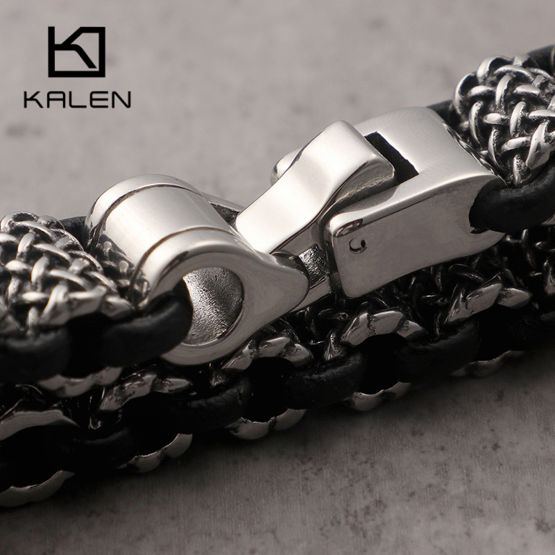 Kalen Vintage Zwart Lederen Li - Men Accessories Ring And Bracelet recensie en prijs