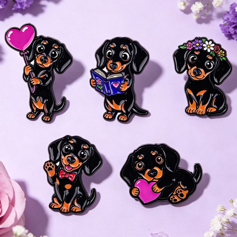 5 stks Leuke Teckel Emaille Pi - Lapel Pin Enamel recensie en prijs