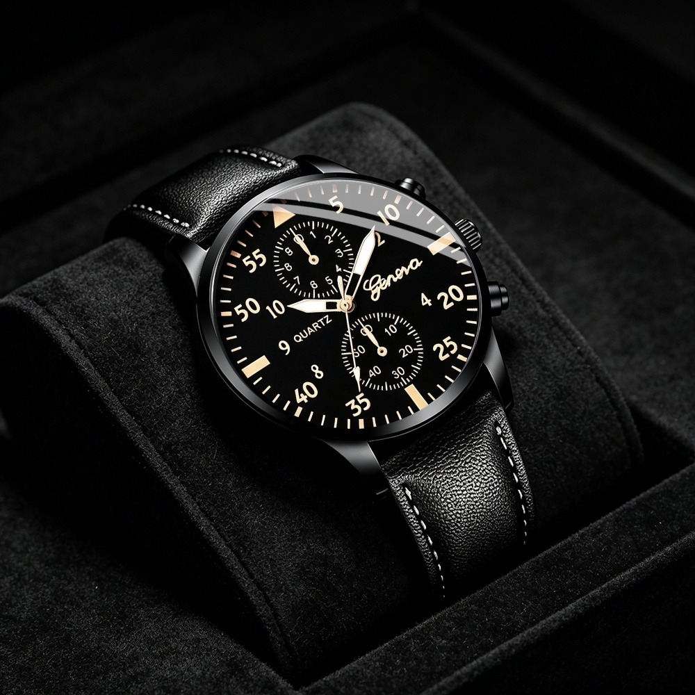 Elegante 4-delige herenhorloge - Men Accessories Ring And Bracelet recensie en prijs