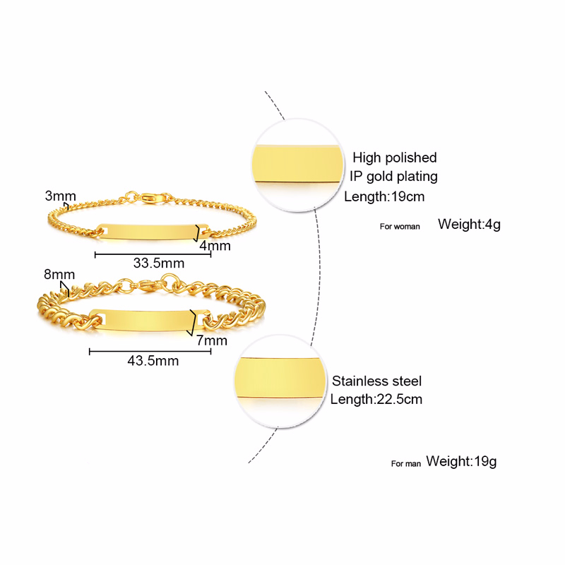 Plaat Id Tag Bar Armband Cubaa - Men Accessories Chain And Bracelet recensie en prijs