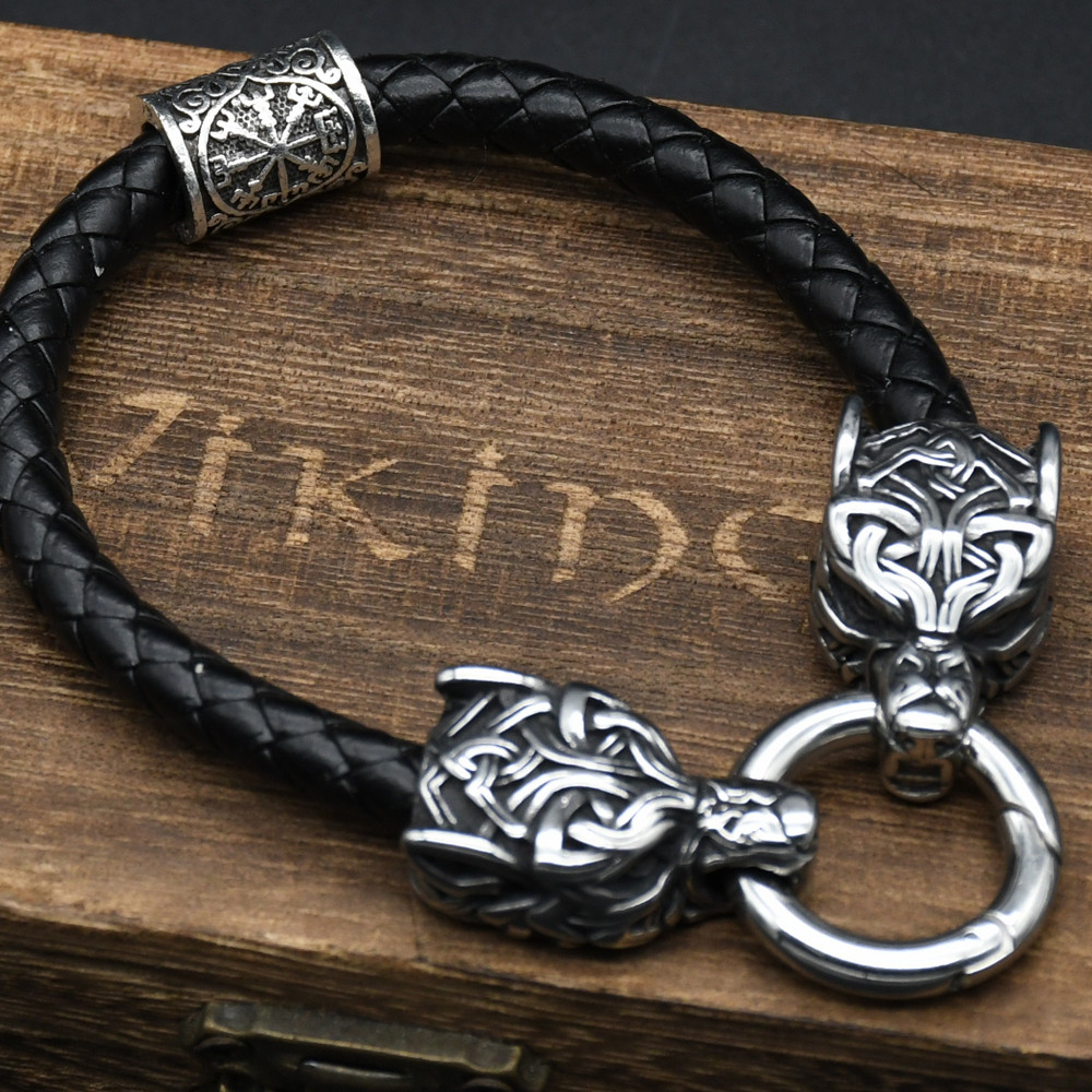 Roestvrijstalen wolfskop armba - Men Accessories Ring And Bracelet recensie en prijs