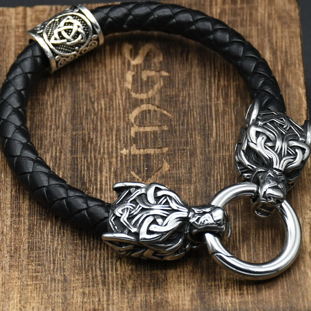 Roestvrijstalen wolfskop armba - Men Accessories Ring And Bracelet recensie en prijs