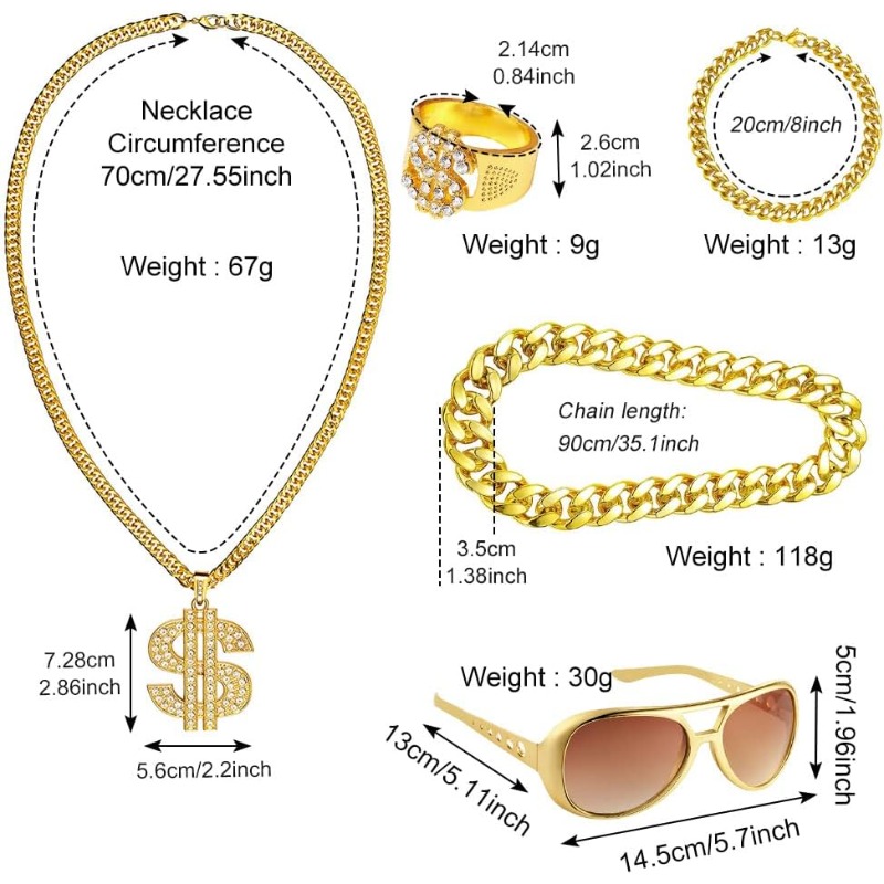 5-delige hiphop kostuumset, ja - Men Accessories Ring And Bracelet recensie en prijs