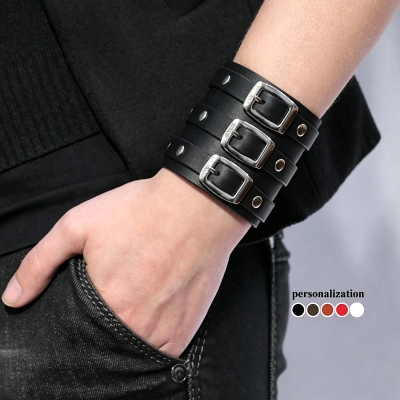 Leren armband voor heren, meta - Men Accessories Ring And Bracelet recensie en prijs