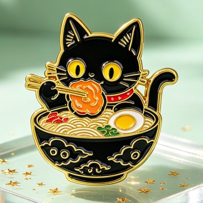 Schattige Zwarte Kat die Noede - Lapel Pin Enamel recensie en prijs