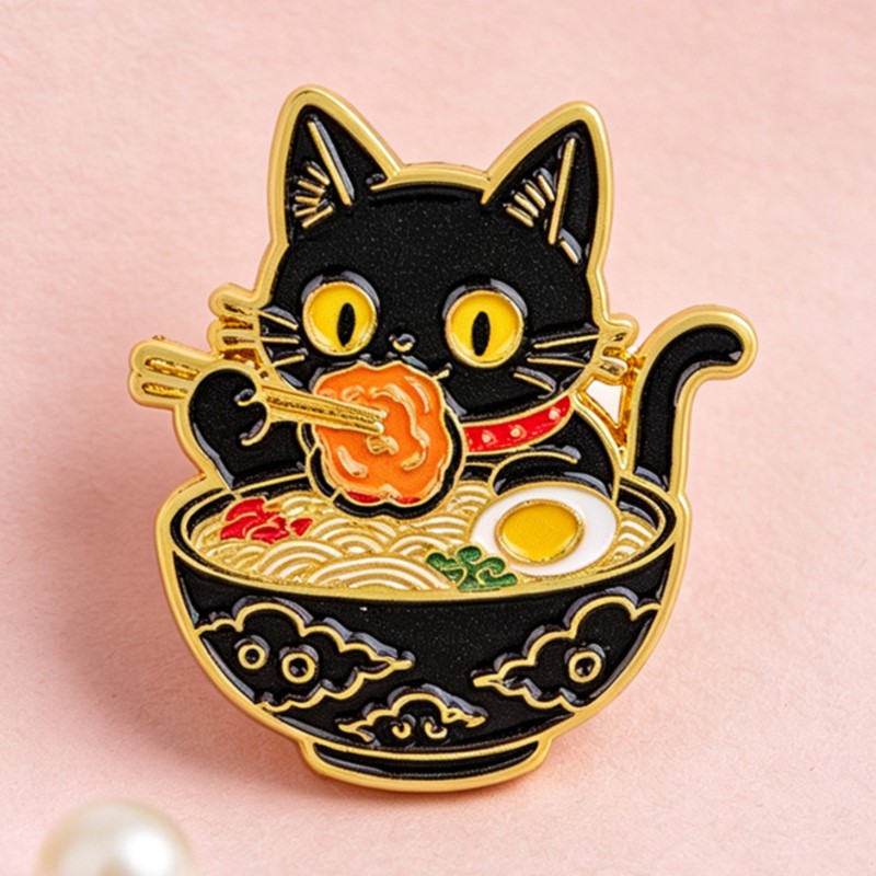 Schattige Zwarte Kat die Noede - Lapel Pin Enamel recensie en prijs