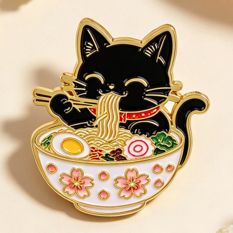 Schattige Zwarte Kat die Noede - Lapel Pin Enamel recensie en prijs